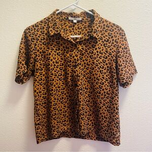 Vans Leopard Print Short Sleeve Button Down